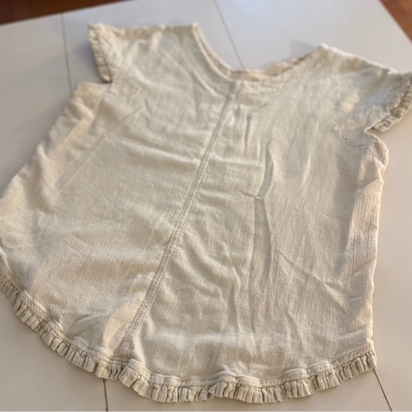 DUNES Vintage Cream Ruffle Sleeveless Coastal Cowgirl Boho Chic Top Lagenlook - Picture 6 of 6